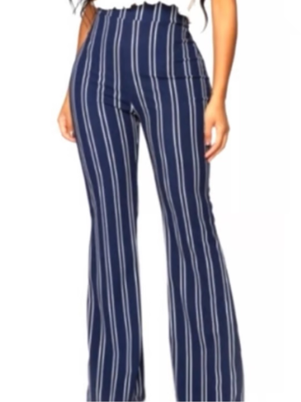 Fashion Nova Striped High-Waisted Wide-Leg Pants - NWT